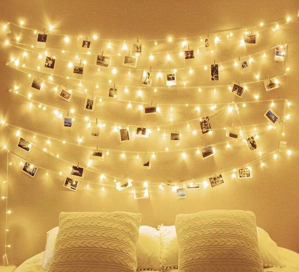 Phòng ngủ dùng đèn LED dây mành