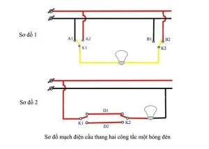 9 sơ đồ công tắc cầu thang - mạch điện cầu thang dễ hiểu