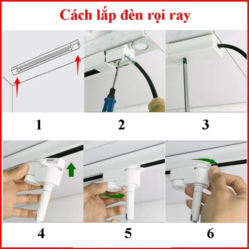 Hướng dẫn cách lắp đèn rọi ray