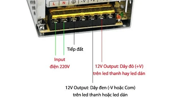 Cách đấu đèn LED 3 dây 12V