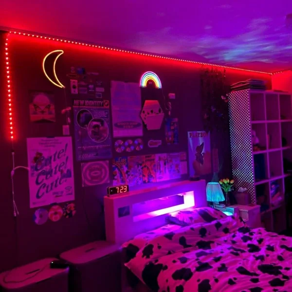 Trang trí phòng ngủ bằng đèn LED neon