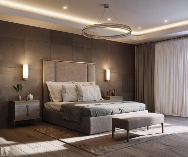 Bố trí đèn LED trang trí phòng ngủ hiện đại
