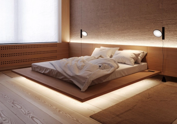 Lắp đặt đèn LED dưới giường