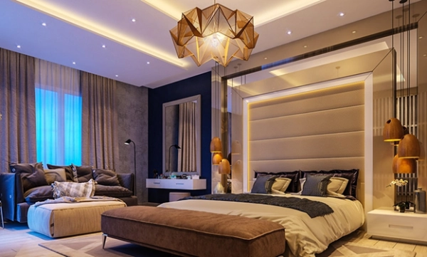 Cách trang trí phòng ngủ bằng đèn LED chiếu rọi
